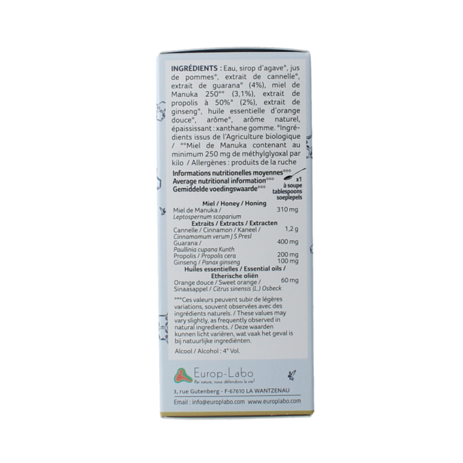 Jarabe Aprolis manuka própolis guaraná bio 150 ml