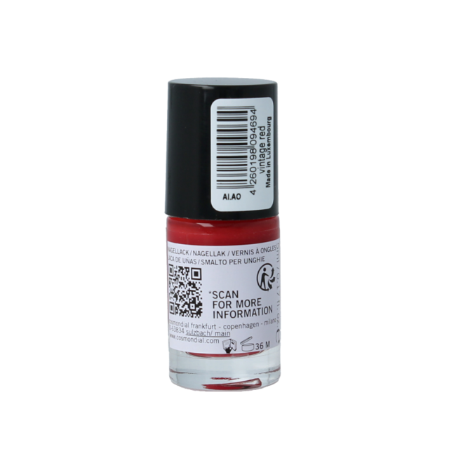 Esmalte de uñas vegano Benecos natural beauty Vintage Red 20-free a base de plantas 5 ml