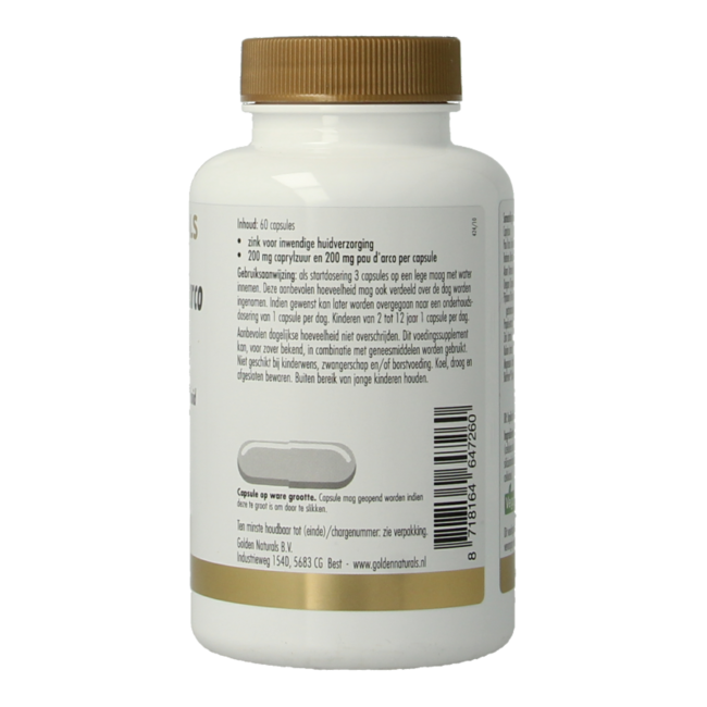 Golden Naturals Kwas kaprylowy & pau d'arco 60 kapsułek wegetariańskich