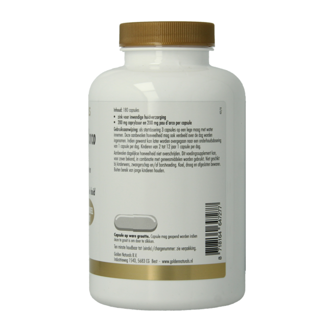 Golden Naturals Kwas kaprylowy & pau d'arco 180 Kapsułek wegetariańskich