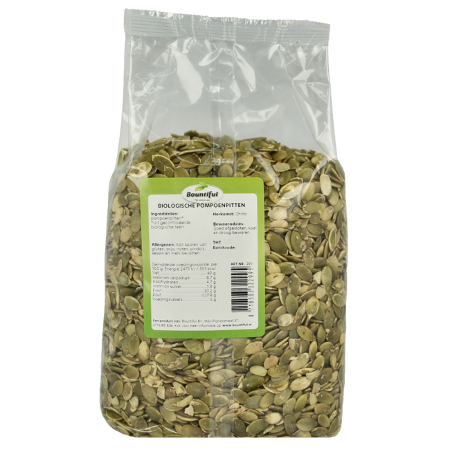 Pipas de calabaza ecológicas Bountiful 1 kg