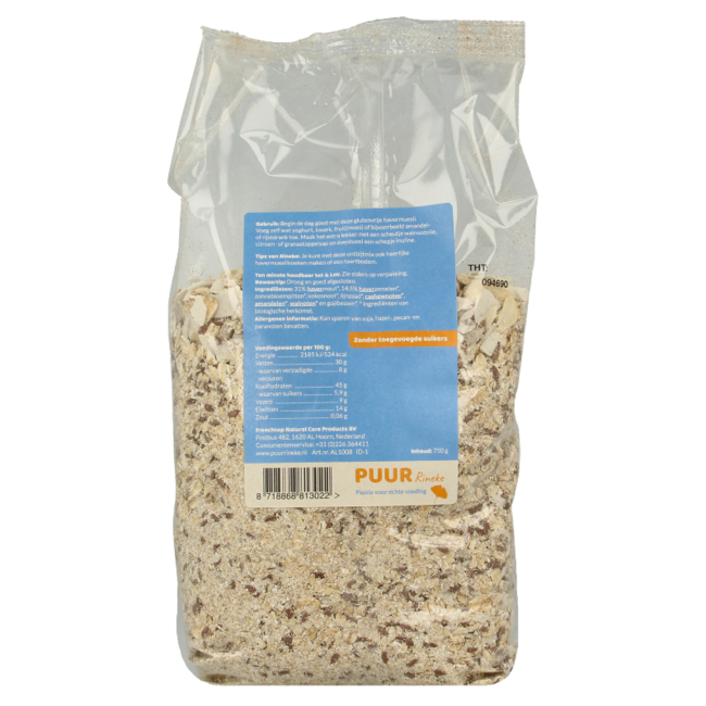 Muesli de avena sin gluten bio 750 gramos