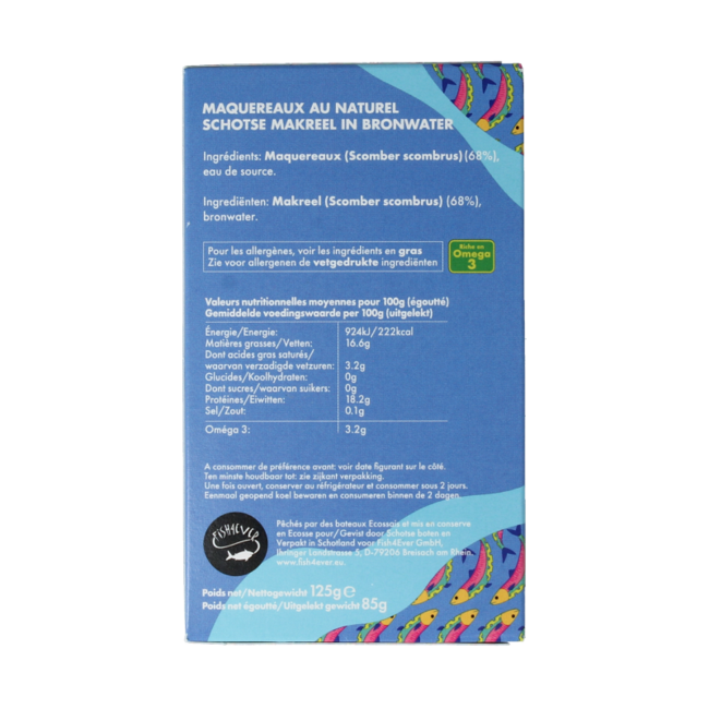 Caballa escocesa en agua mineral 125 g