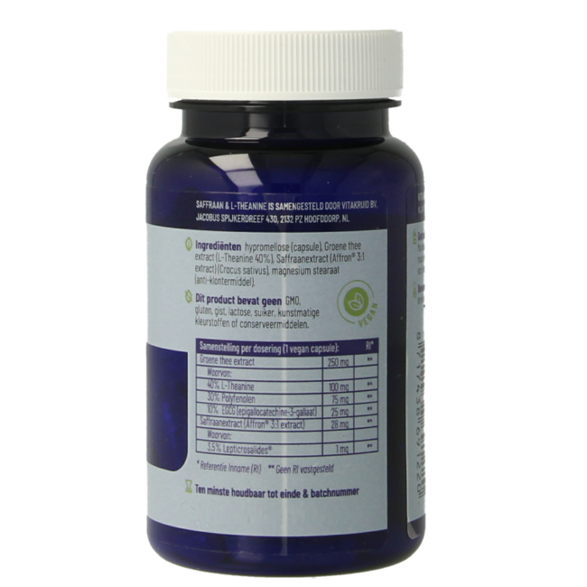Azafrán 28mg (Affron) y L-Teanina 30 cápsulas vegetarianas