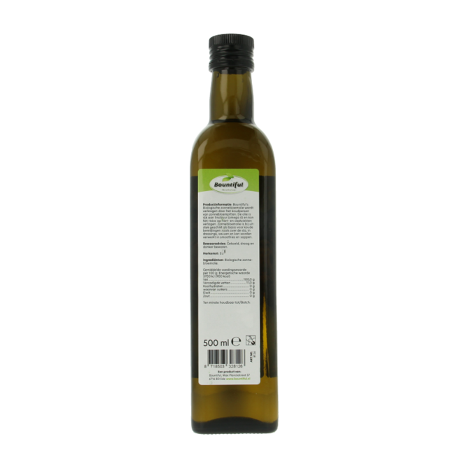 Olio di Girasole Biologico Bountiful 500 Millilitri