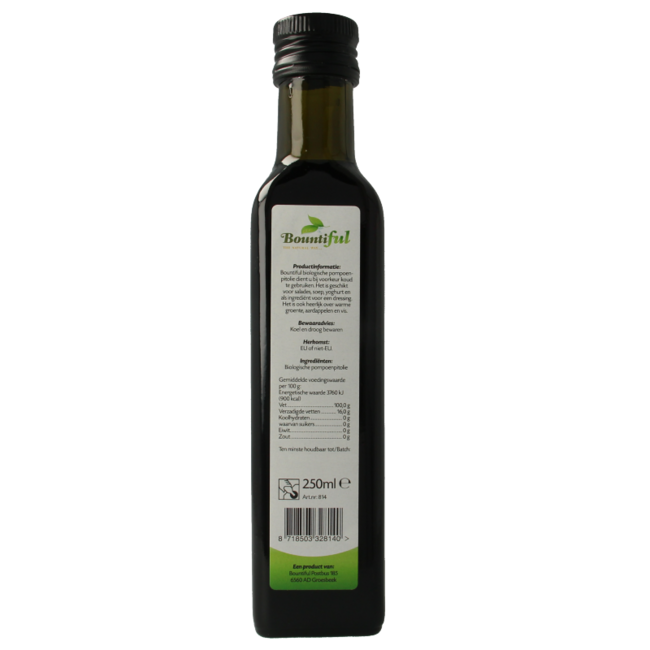 Organic pumpkin seed oil 250 Millilitres