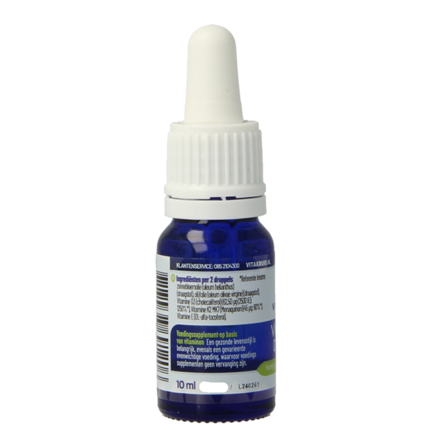 Vitamine D3 & K2 (MenaQ7) met druppelpipet 10 Milliliter