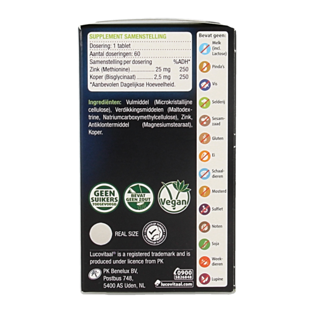Lucovitaal Zinc Méthionine & Cuivre 60 Comprimés