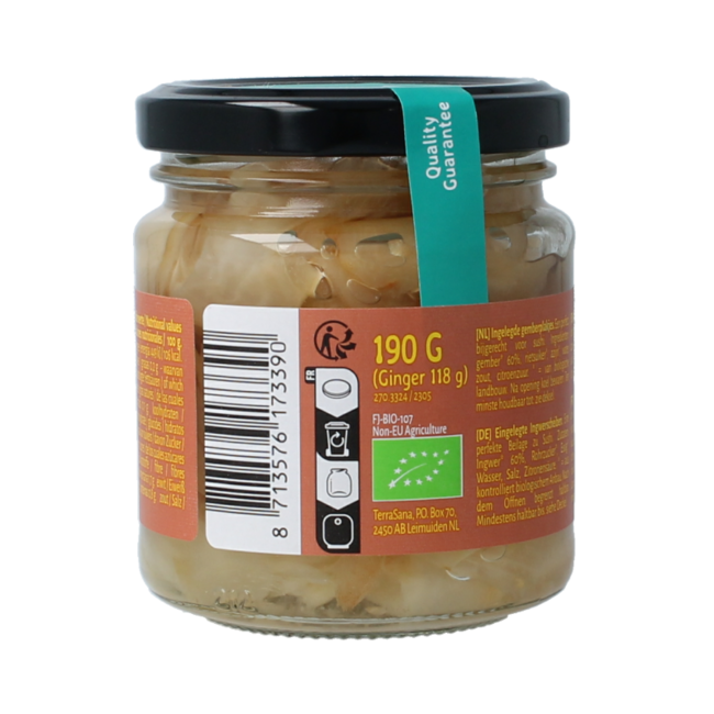 TerraSana Jengibre para sushi bio 190 gramos