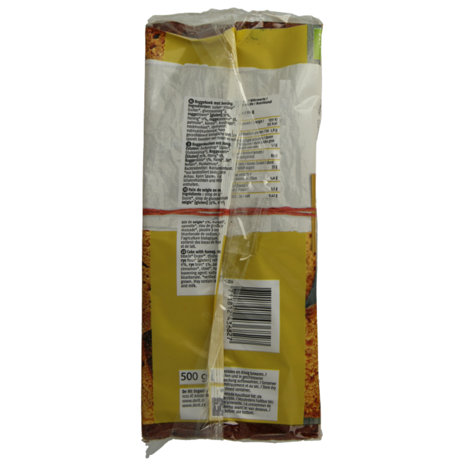 De Rit Organic Wholemeal Honey Cake 500g