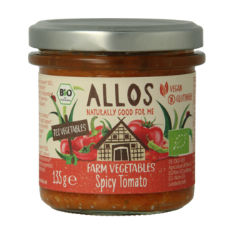 Allos Allos Spalmabile Biologico di Verdure al Pomodoro Piccante 135 Grammi