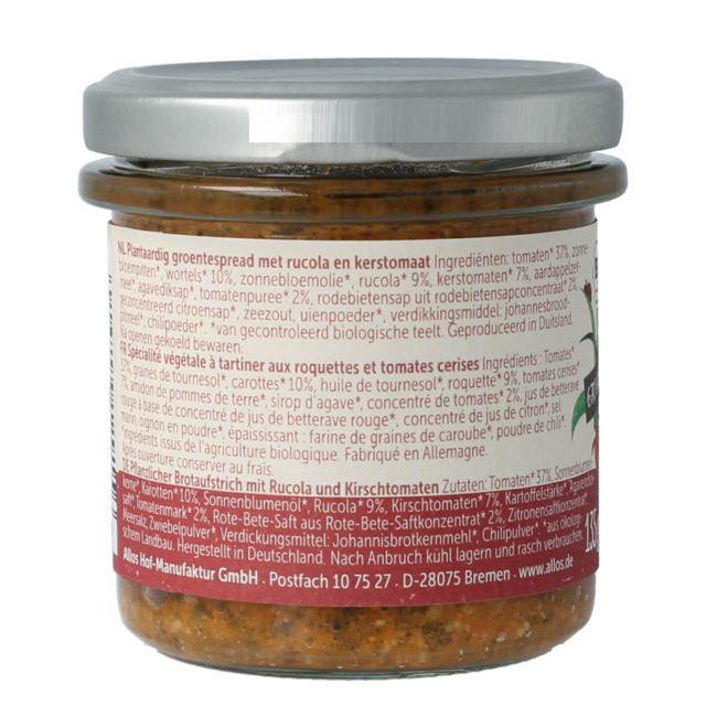 Allos Farm Légumes Roquette & Tomate Cerise Bio 135 g