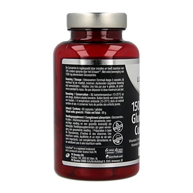 Lucovitaal Glucosamina y curcumina 1500/40 mg 60 Cápsulas