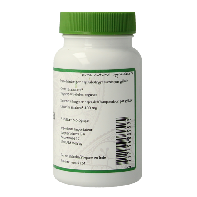 Surya Gotu Kola Centella Asiática Bio 60 Cápsulas