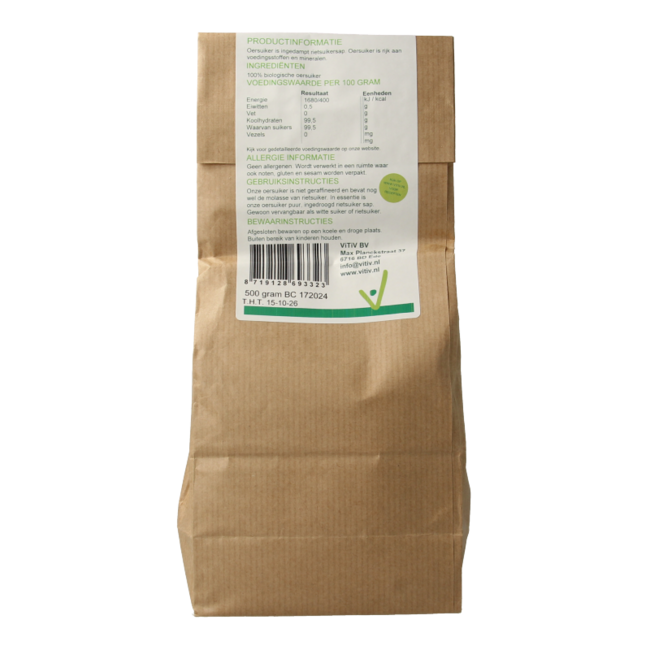 Vitiv Zucchero Integrale Sucanat Bio 500 Grammi