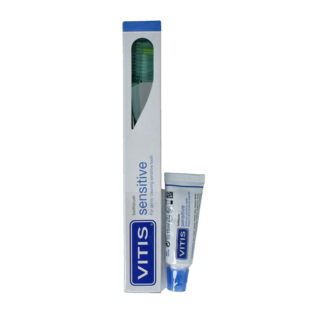 Vitis Vitis Cepillo de dientes sensitive con muestra de pasta de dientes 1 Set