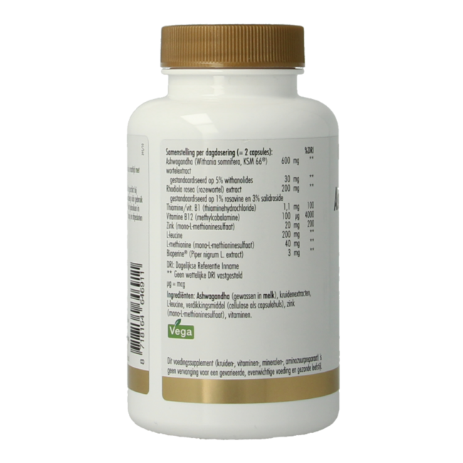 Golden Naturals Ashwagandha & rhodiola 60 Cápsulas vegetarianas