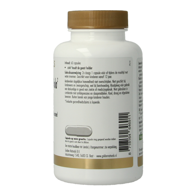 Golden Naturals Ashwagandha & Rhodiola 60 gélules végétales