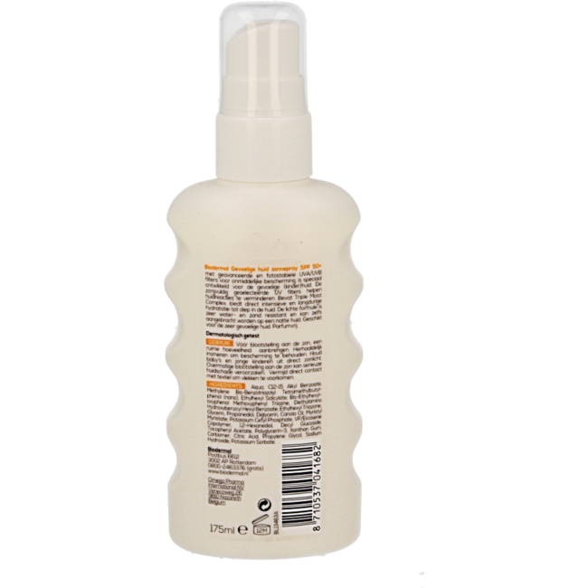 Biodermal Spray do opalania do skóry wrażliwej SPF50+ 175 Mililitrów