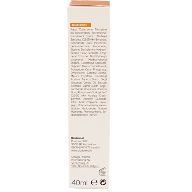 Biodermal Crema facial antiedad SPF50+ 40,00 mililitros