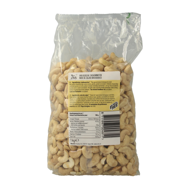 Nice & Nuts Cashews raw organic 1 Kilogram