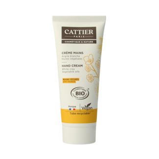 Cattier Cattier Handcreme witte klei 75 Milliliter