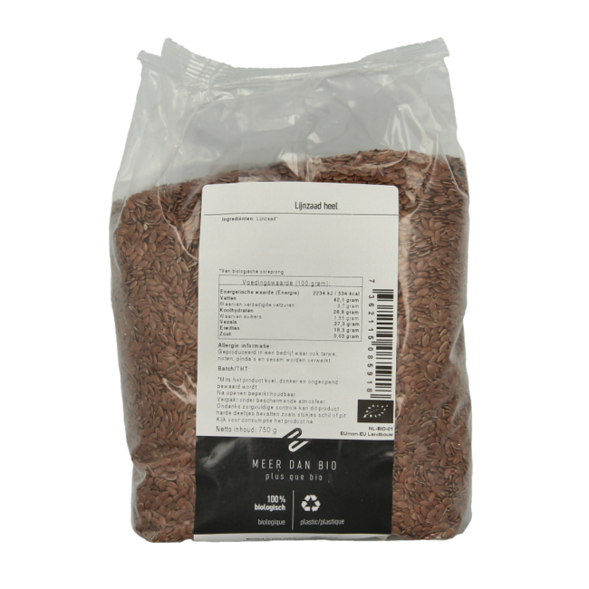 Organic whole flaxseed 750g