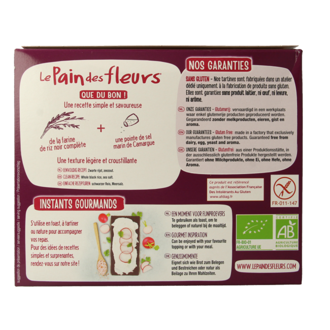 Organic black rice crackers 150 Gram