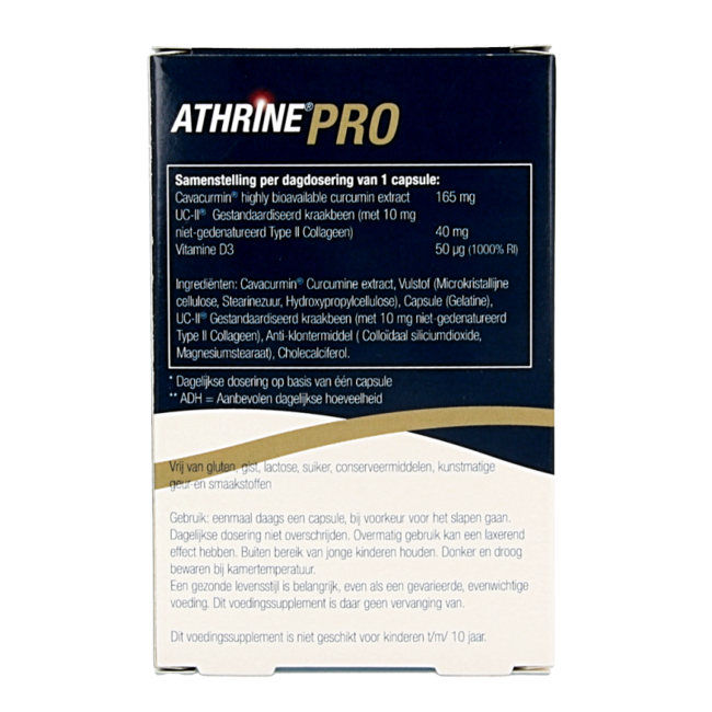 Athrine PRO - UC-II, Cavacurmin y Vitamina D3 30 Cápsulas