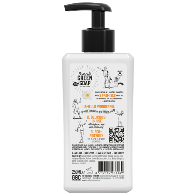 Hand soap orange & jasmine 250 Millilitres