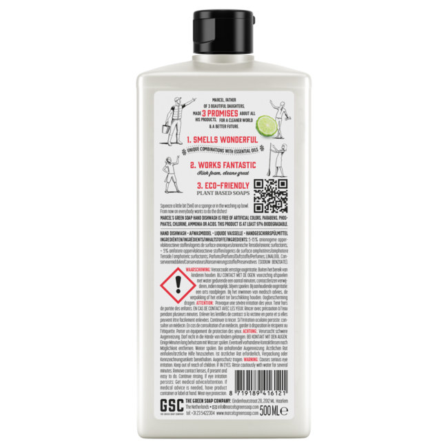Marcel's Green Soap Liquide vaisselle radis & bergamote 500 ml