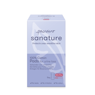 Sanature Compresas para incontinencia de algodón Pro Vivo Mini Plus 14 unidades