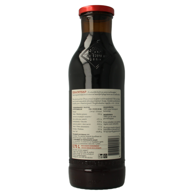 Krachtsap cherry juice pure organic 750 Millilitres