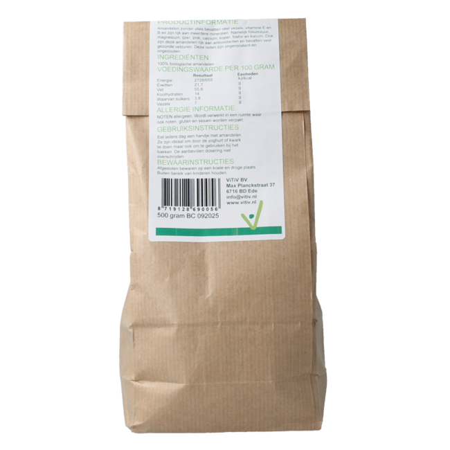 Vitiv Almendras sin piel bio 500 gramos