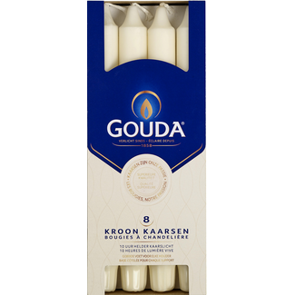 Gouda Kronenkerze Elfenbein 240/24 8 Stück