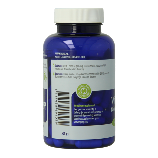 Vitamina B3 Niacinamida 500 mg Flush Free 90 cápsulas vegetarianas