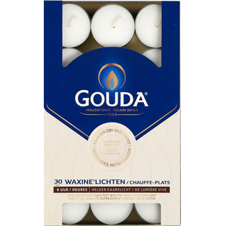 Gouda Velas de té Gouda 8 horas blanco 30 unidades