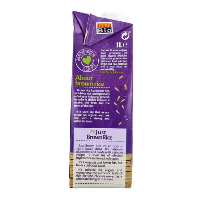 Isola Bio Just Vollkornreis Bio 1 Liter