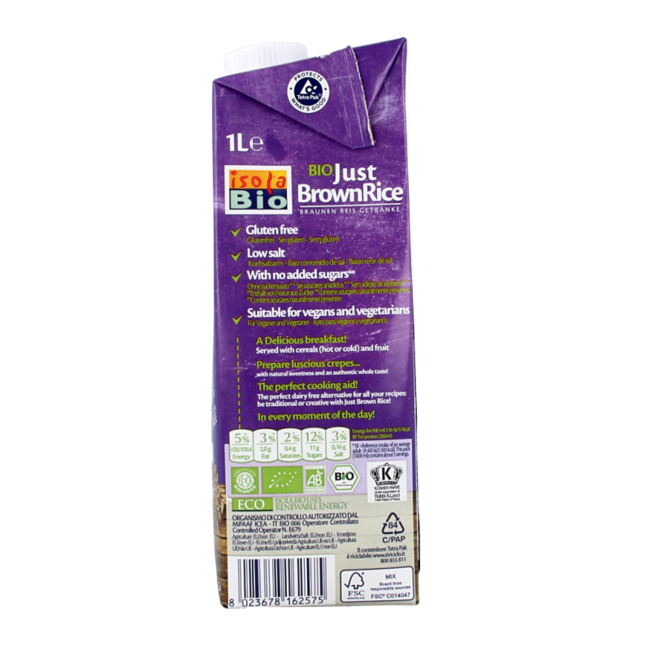 Isola Bio Just riz complet bio 1 litre
