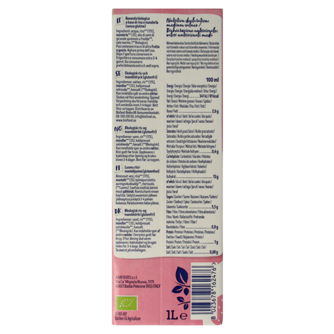 Isola Bio Bebida de arroz con almendras ecológica 1 litro