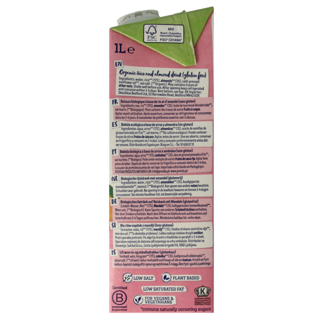Isola Bio Rijstdrank amandel bio 1 Liter