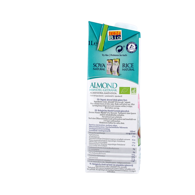 Amandeldrank ongezoet bio 1 Liter