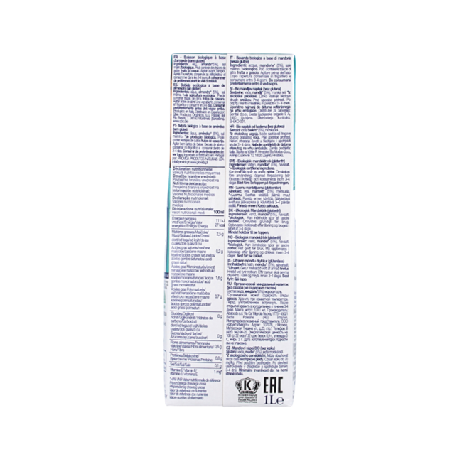 Boisson aux amandes non sucrée bio 1 litre