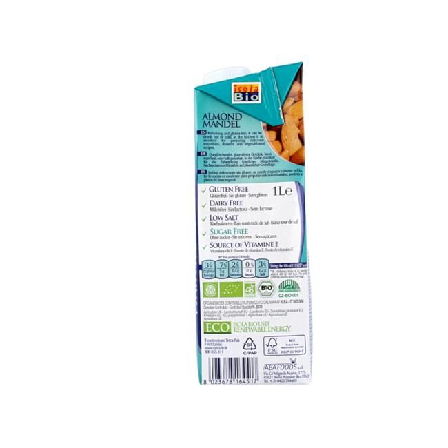 Almond drink unsweetened organic 1 Litre