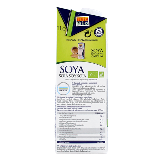 Bebida de soja natural bio 1 Litro