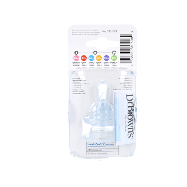 Dr Brown's Standard Neck Bottle Teat Level 4 Porridge 2 Pack