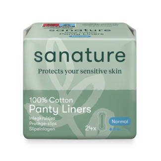 Sanature Pantyliners normal 100% cotton 24 pieces