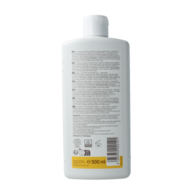 Cattier Family champú y gel de ducha 500 ml