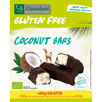Damhert Barritas de coco sin gluten bio 120 gramos