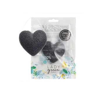 Lady Green Esponja facial de konjac Lady Green con carbón 1 unidad